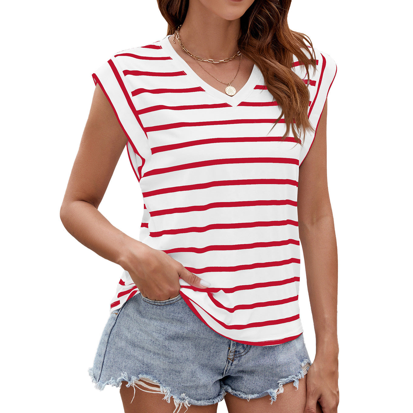 Seaside Stripes™ V-Neck Tee