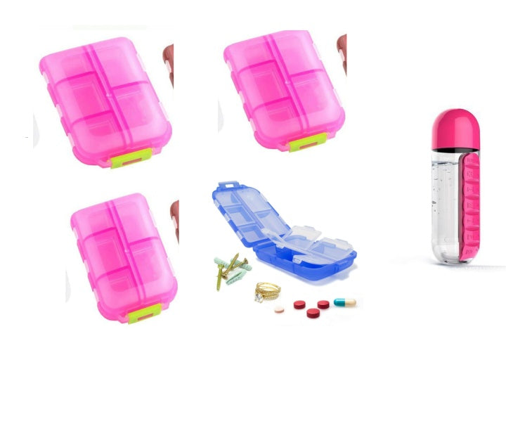 Compact 10-Grid Travel Pill Organizer