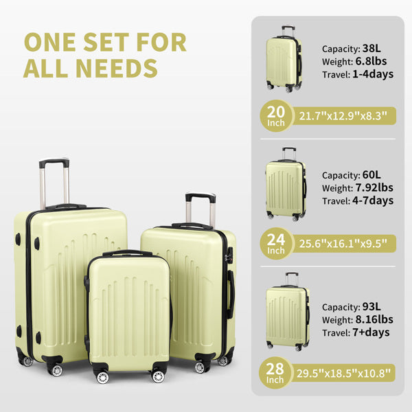 3-Piece Hardside Spinner Luggage Set