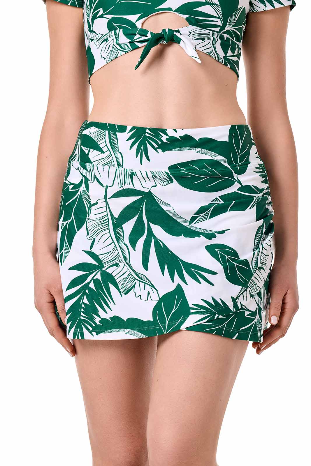 Women's Big Wave Swim Skort with Wrap Detail | Eden Green Palm Paradise