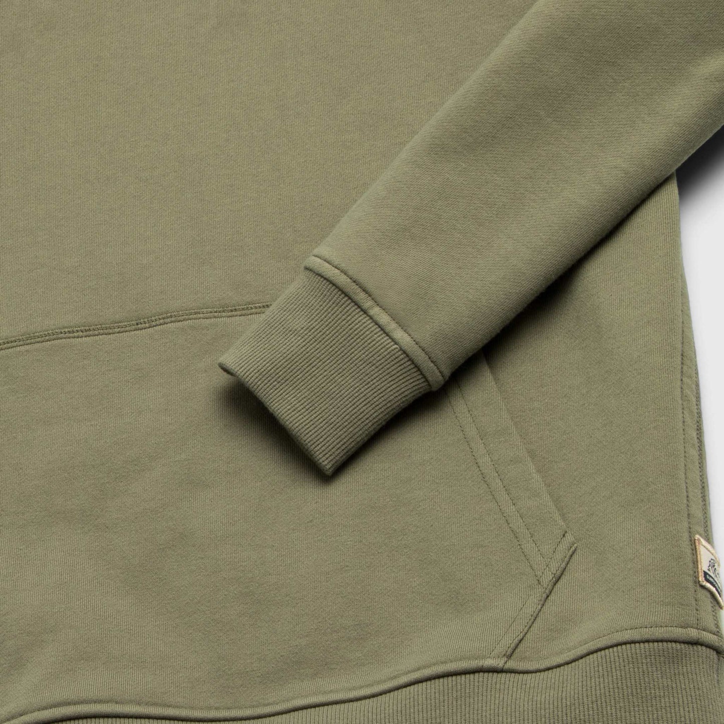Marine French Terry Hoodie –Lichen Green Cotton Blend - The Dock Drop