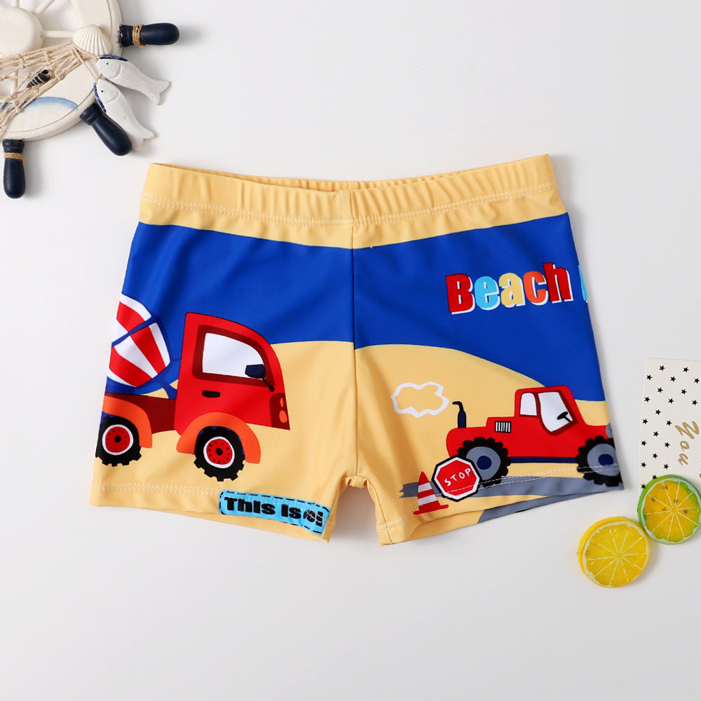 Dino Splash – Boys’ Quick-Dry Swim Trunks