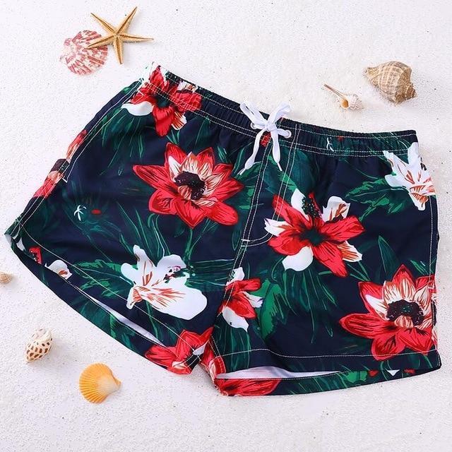 Tropical Print Swim Trunks – Quick-Dry Beach Shorts (S–3XL)