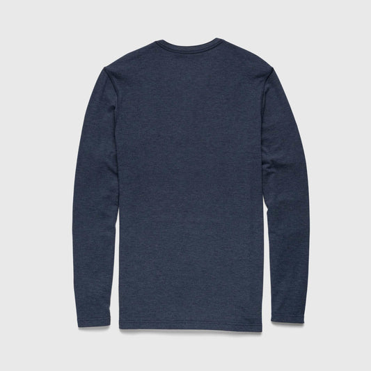 Sean Ultra Soft Classic Henley - Navy Heather - The Dock Drop
