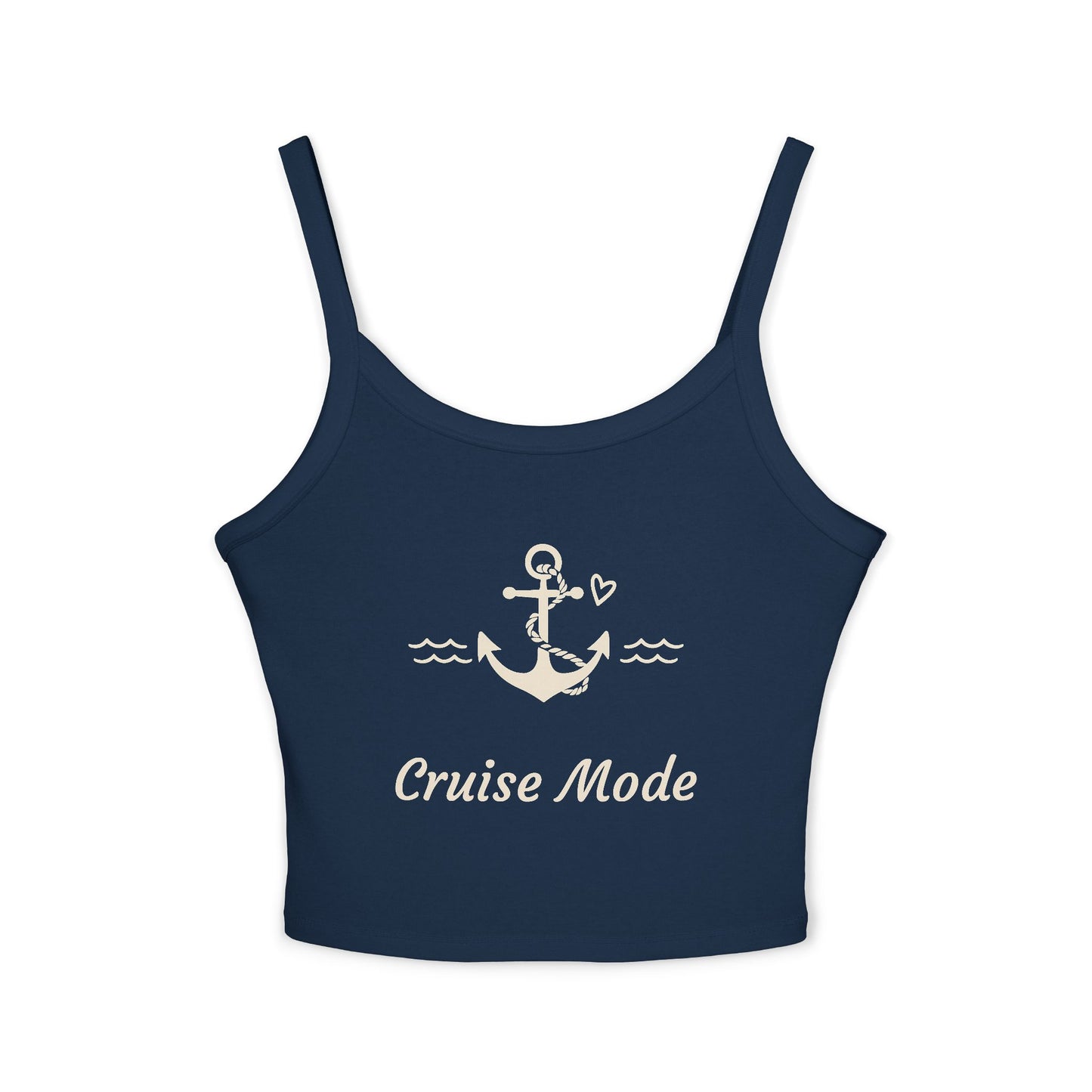 Cruise Mode Anchor Tank Top — Women's Spaghetti Strap Summer Crop