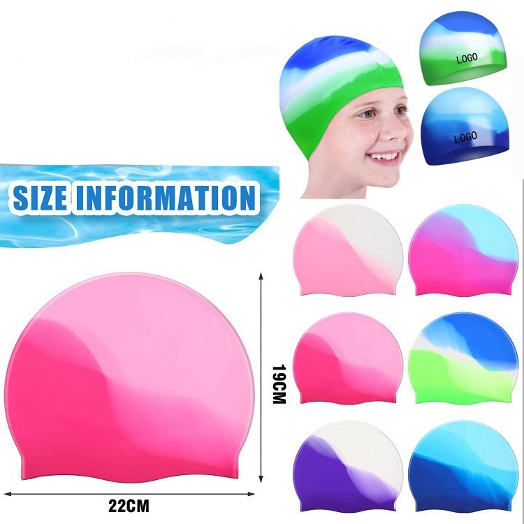 Silicone gradient swimming cap