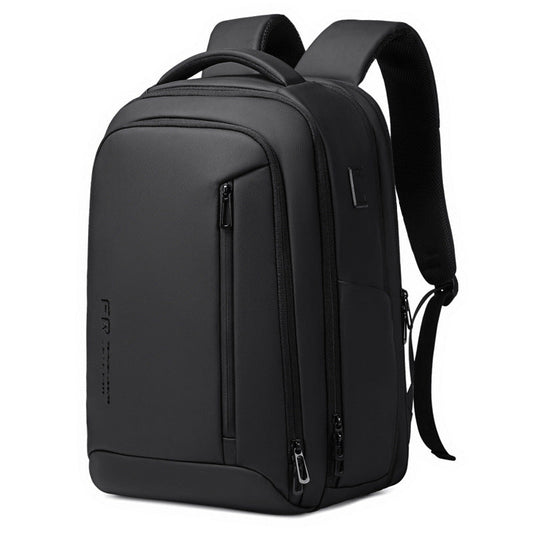 Water-Resistant Commuter Laptop Backpack – Slim or Expandable (Black) - The Dock Drop
