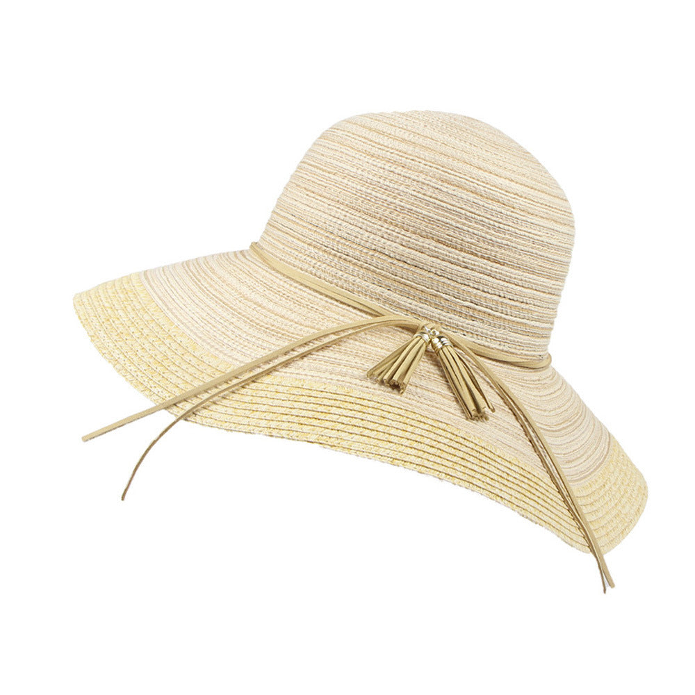 Wide Brim Summer Sun Hat with Bow Accent