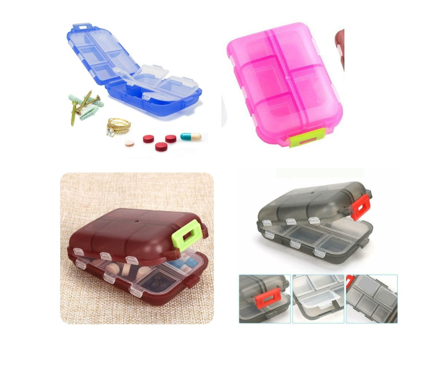 Compact 10-Grid Travel Pill Organizer