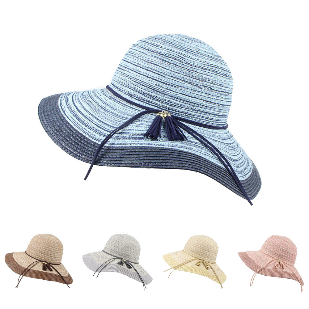Wide Brim Summer Sun Hat with Bow Accent