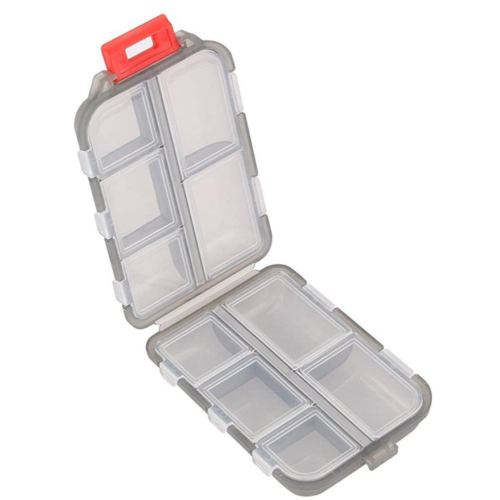 Compact 10-Grid Travel Pill Organizer