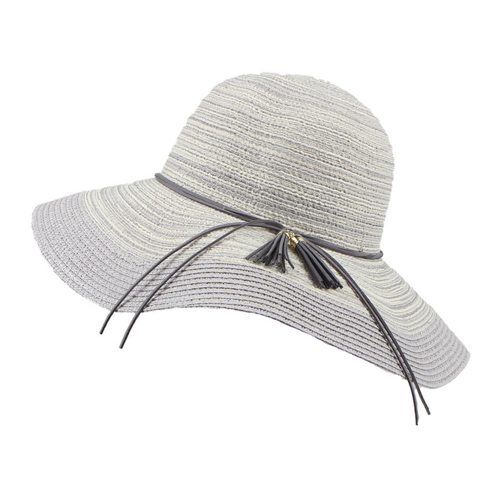 Wide Brim Summer Sun Hat with Bow Accent