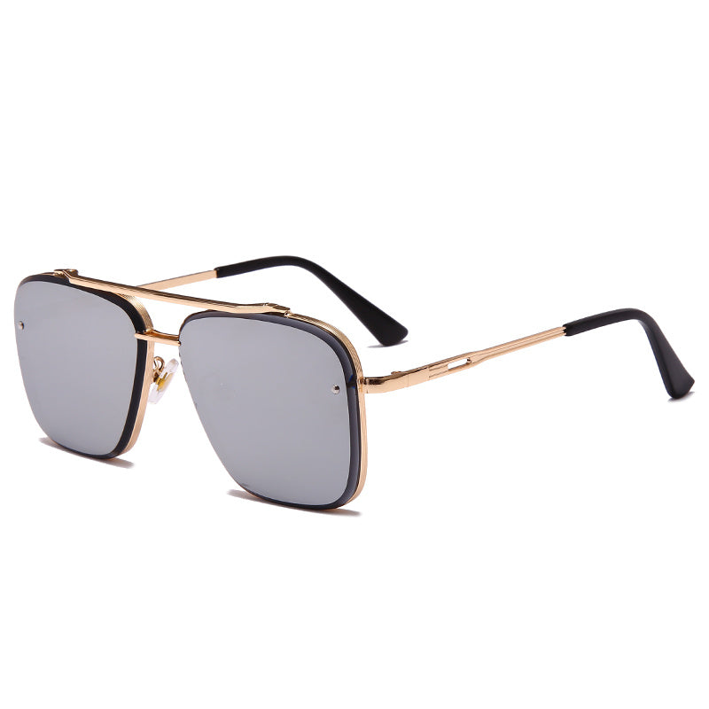 Men’s Aviator-Style Square Sunglasses – Metal Frame, UV Protection