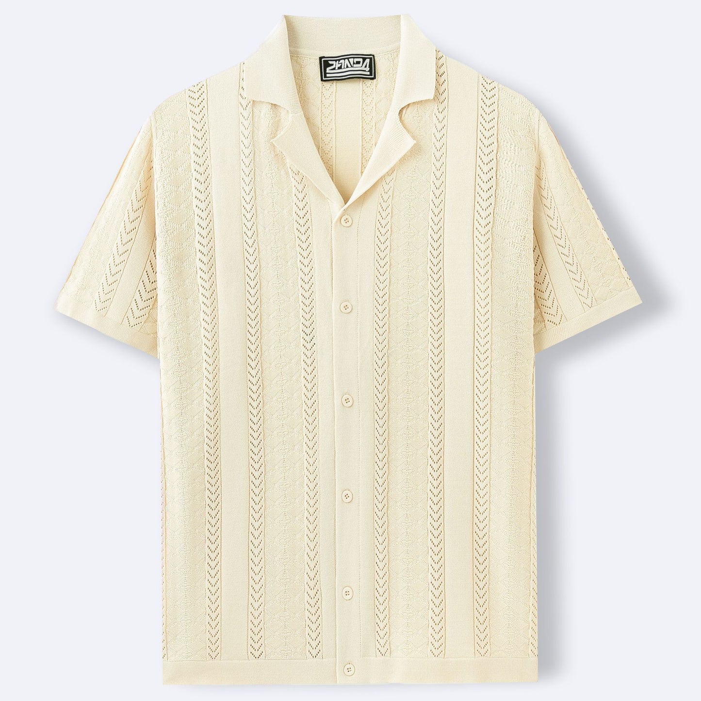 Men’s Short-Sleeve Cuban Collar Button Shirt