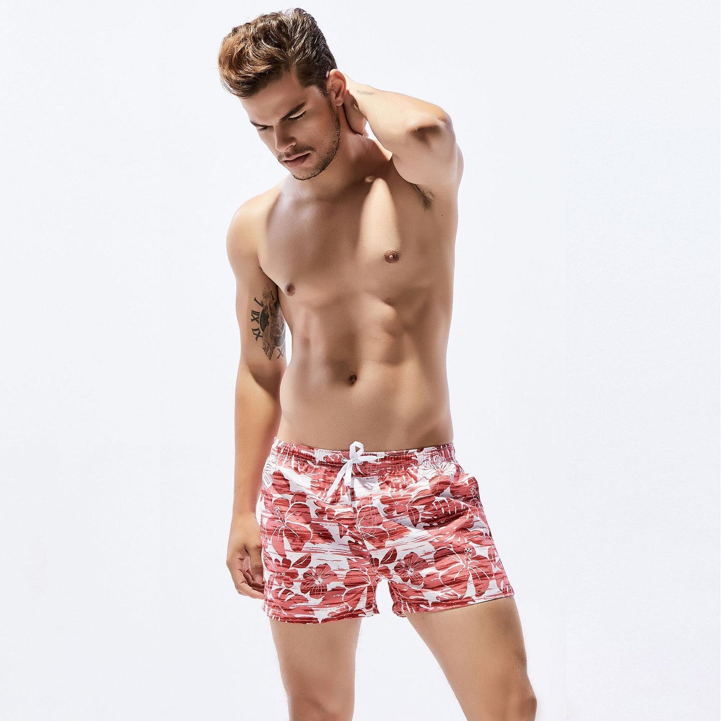 Tropical Print Swim Trunks – Quick-Dry Beach Shorts (S–3XL)