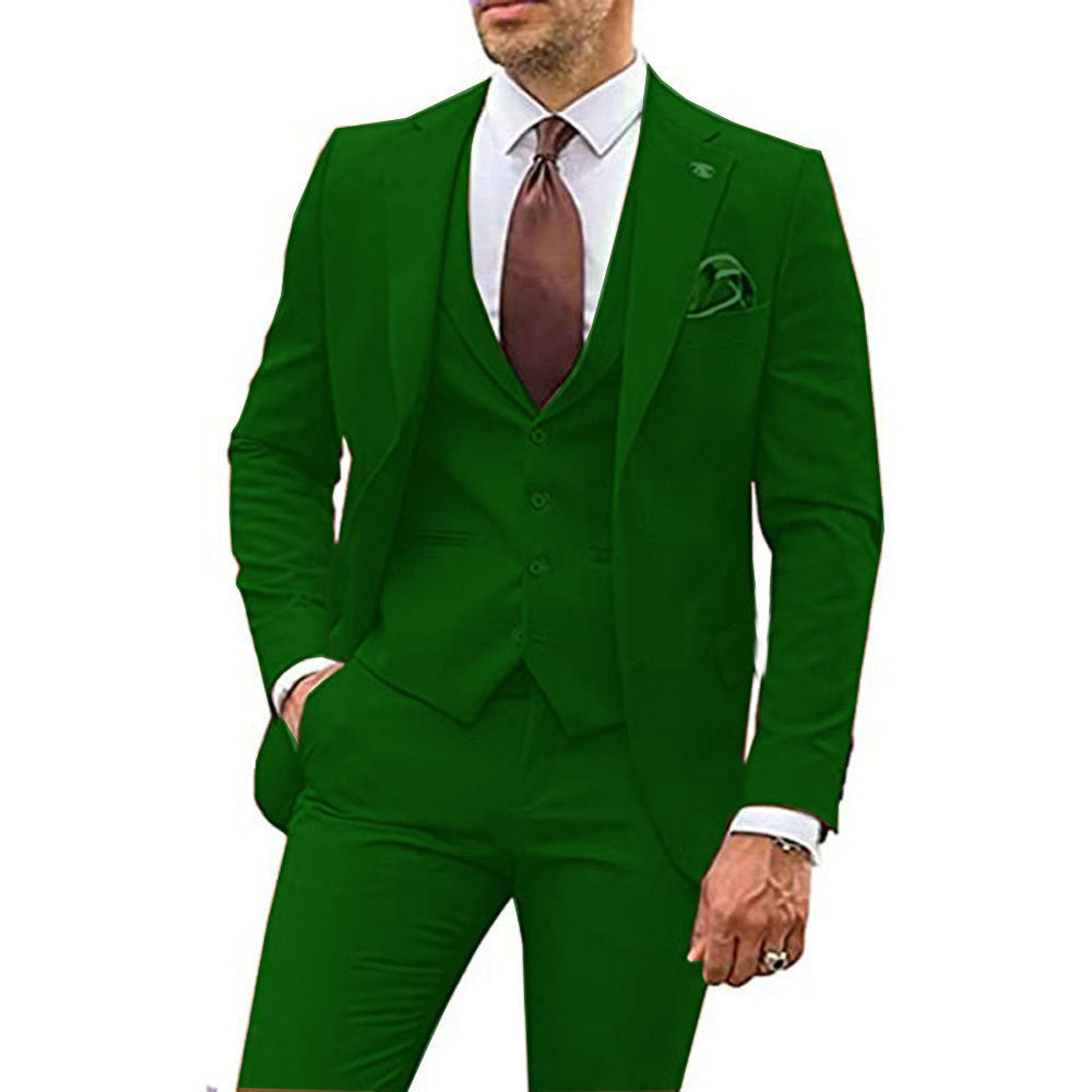 Men’s Three-Piece Slim Fit Formal Suit – Blazer, Vest & Trousers