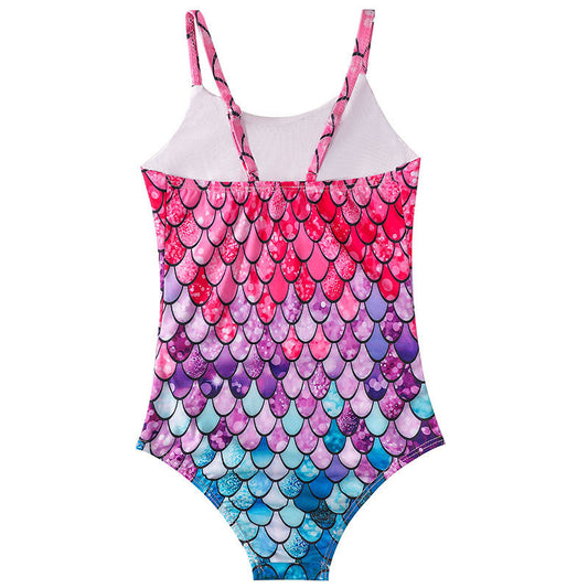 Mermaid Splash Swimsuit – Girls’ One-Piece with Scale Print - The Dock Drop