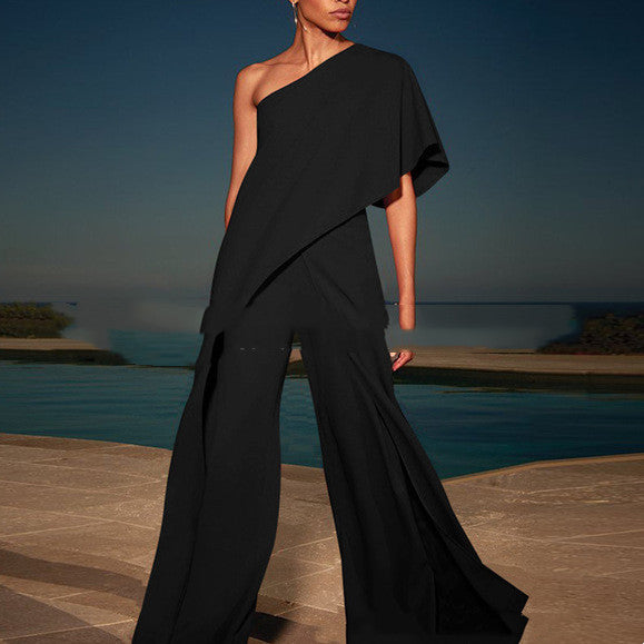 Midnight Tide One-Shoulder Jumpsuit