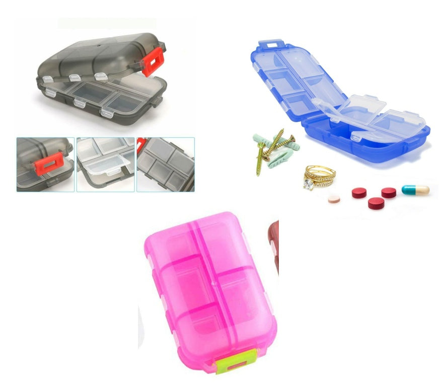 Compact 10-Grid Travel Pill Organizer