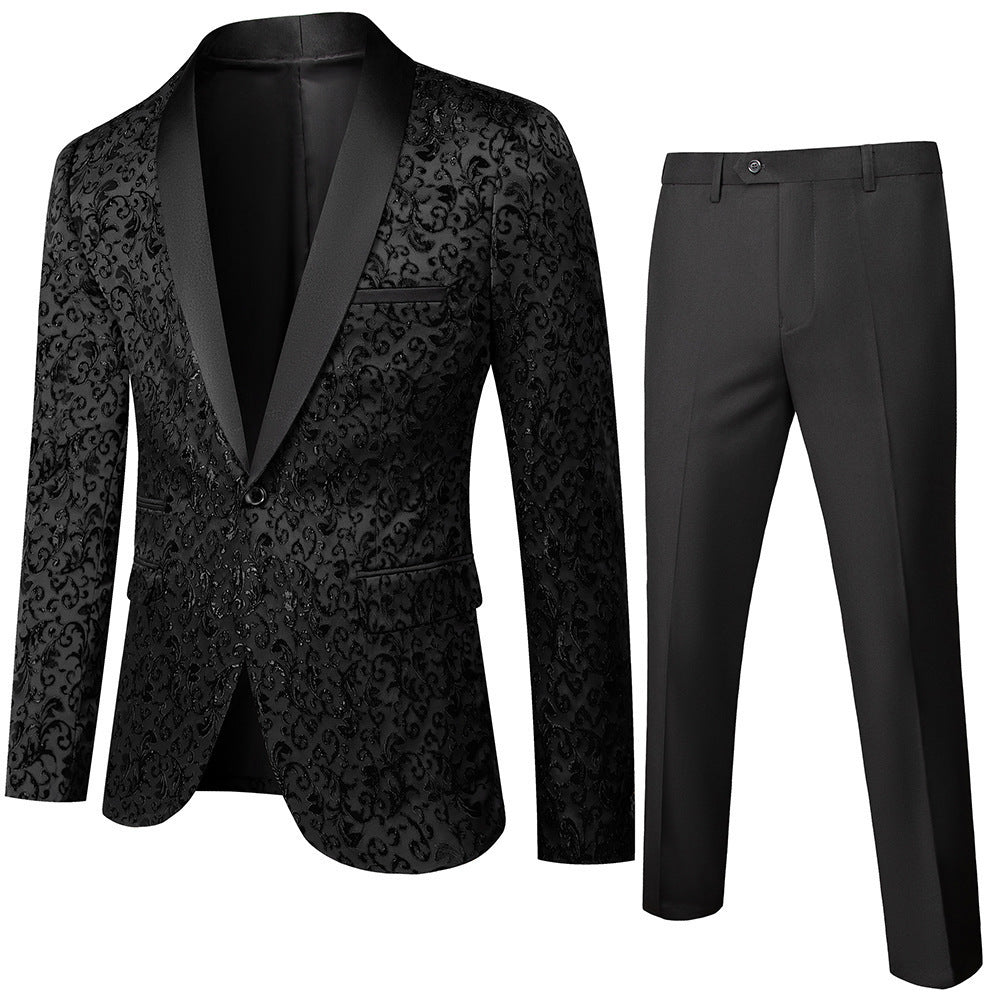 Regal Edge Men’s Slim Fit Tuxedo Suit – Two-Piece Blazer & Pants