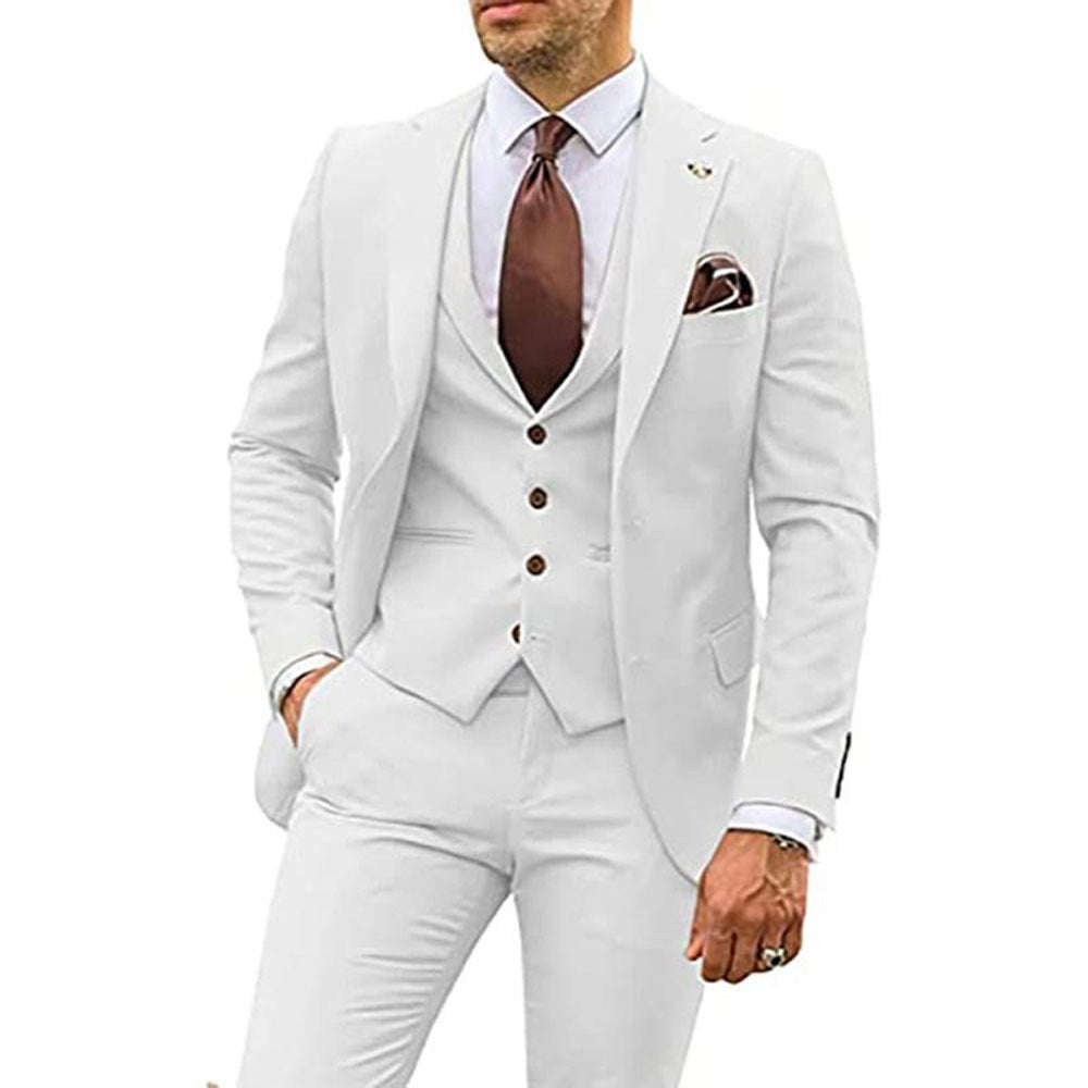 Men’s Three-Piece Slim Fit Formal Suit – Blazer, Vest & Trousers