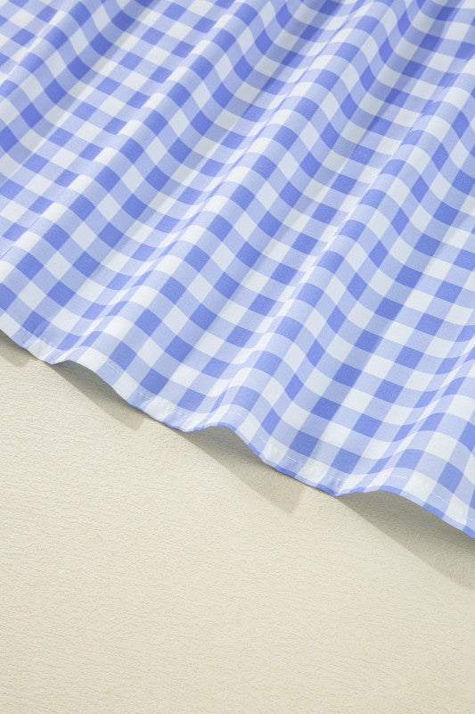 Blue Gingham Plaid Check Maxi Dress – Onecolor – M