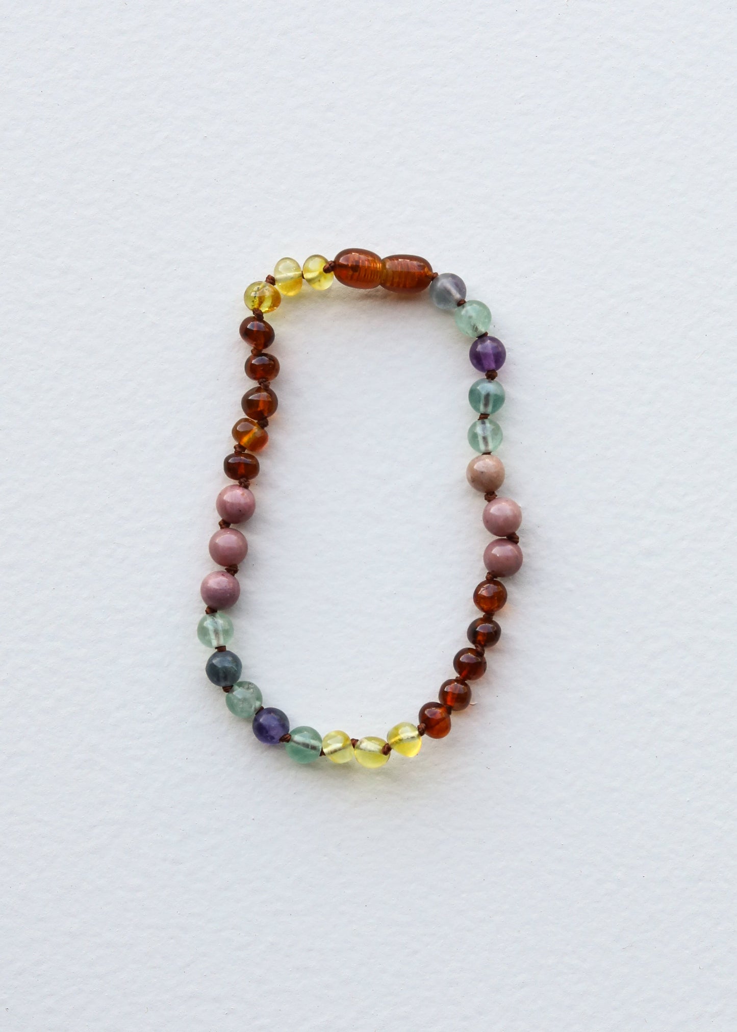 Raw Baltic Sea Amber + Stone Rainbow || Anklet • Bracelet - The Dock Drop