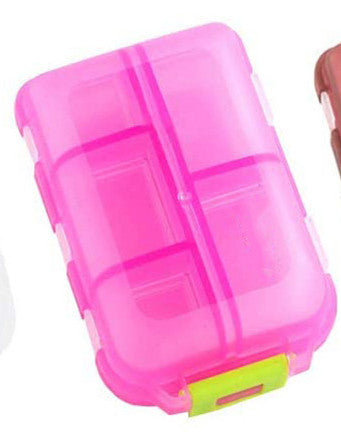 Compact 10-Grid Travel Pill Organizer