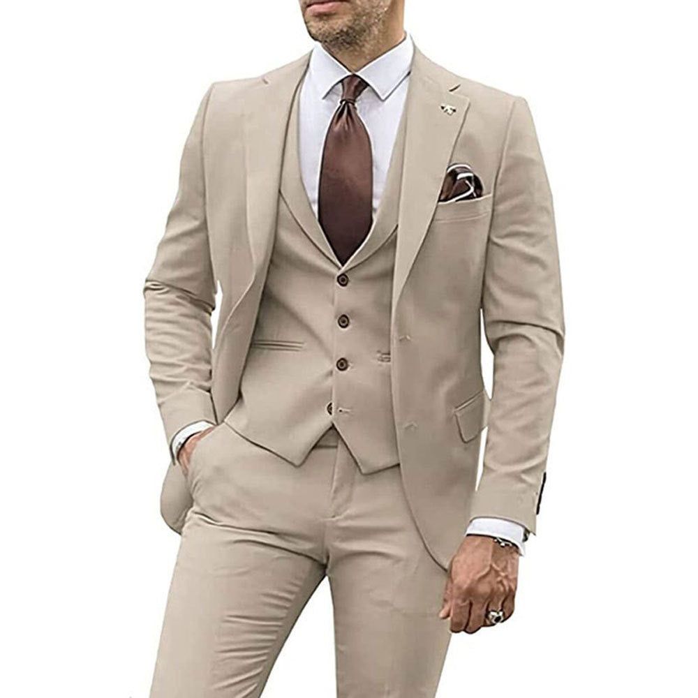 Men’s Three-Piece Slim Fit Formal Suit – Blazer, Vest & Trousers