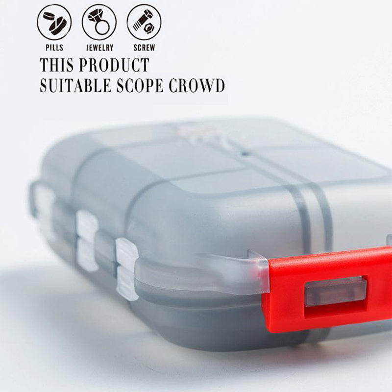 Compact 10-Grid Travel Pill Organizer