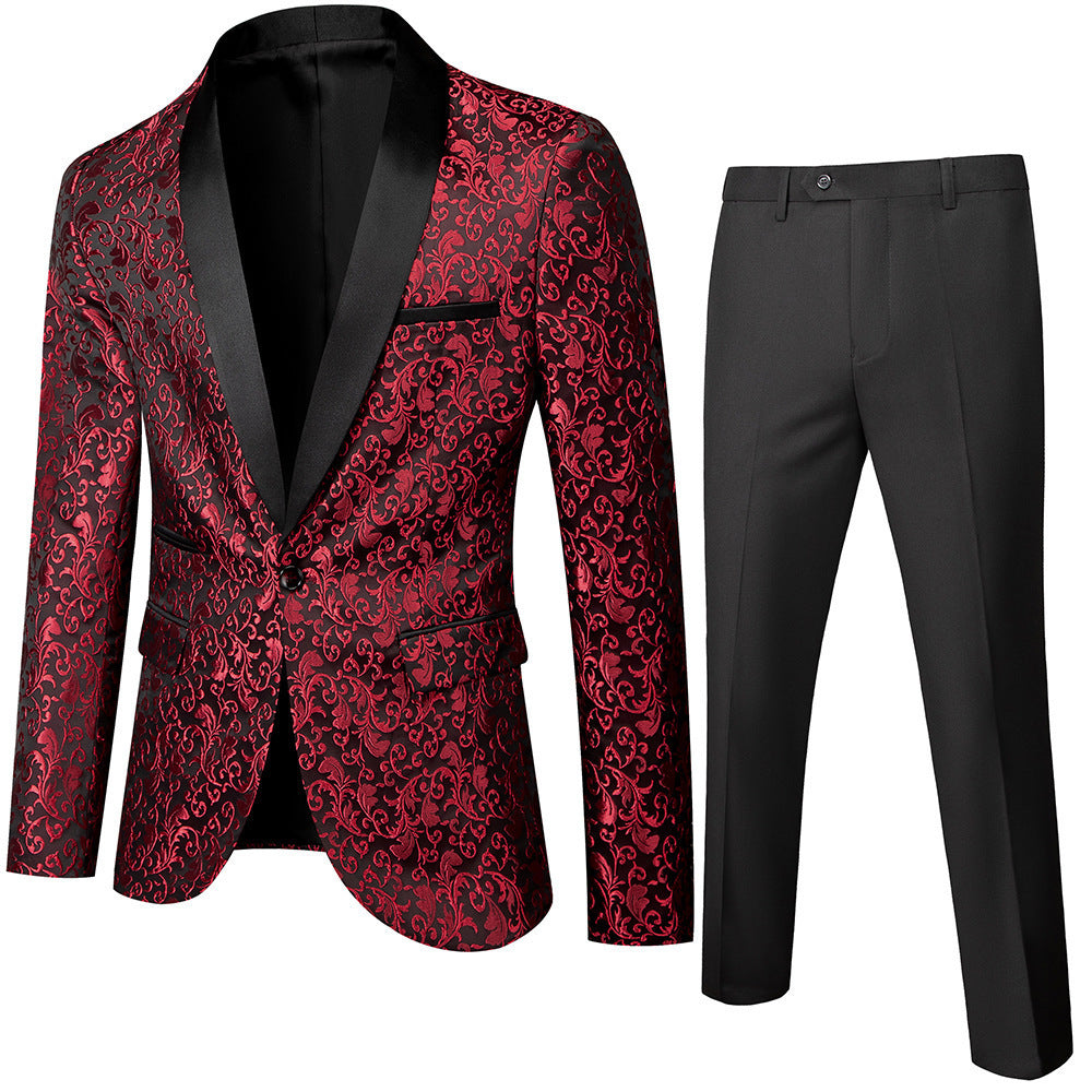 Regal Edge Men’s Slim Fit Tuxedo Suit – Two-Piece Blazer & Pants