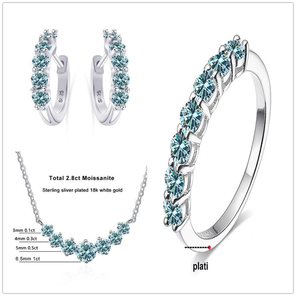 Emerald Horizon Moissanite Jewelry Set