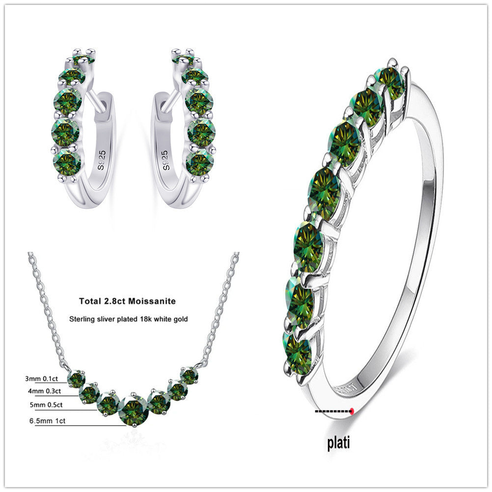Emerald Horizon Moissanite Jewelry Set