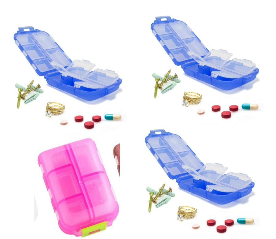 Compact 10-Grid Travel Pill Organizer