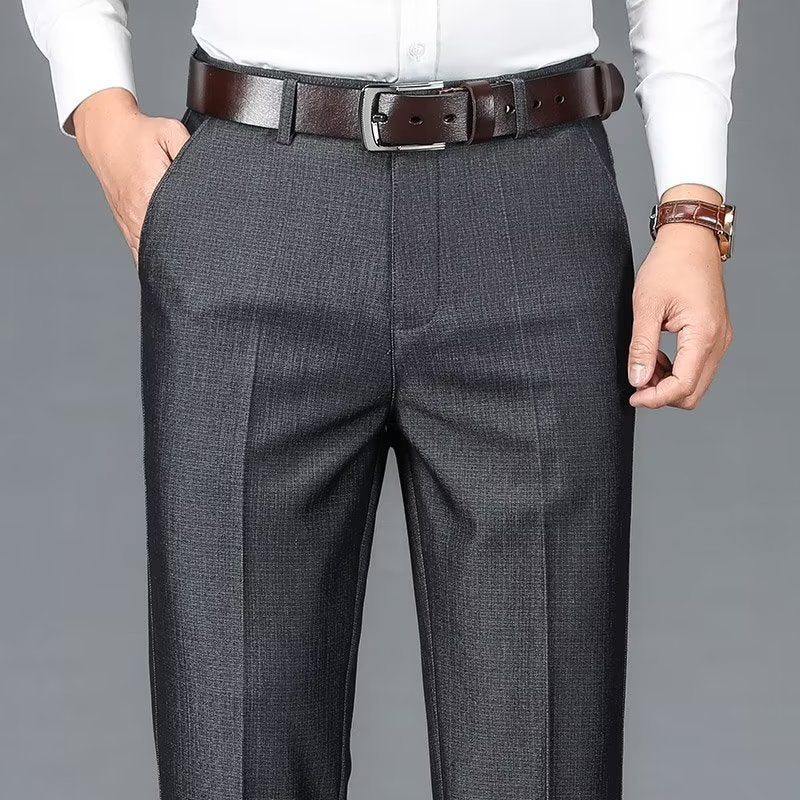Anti-Wrinkle Dress Trousers – Classic Straight Leg - The Dock Drop