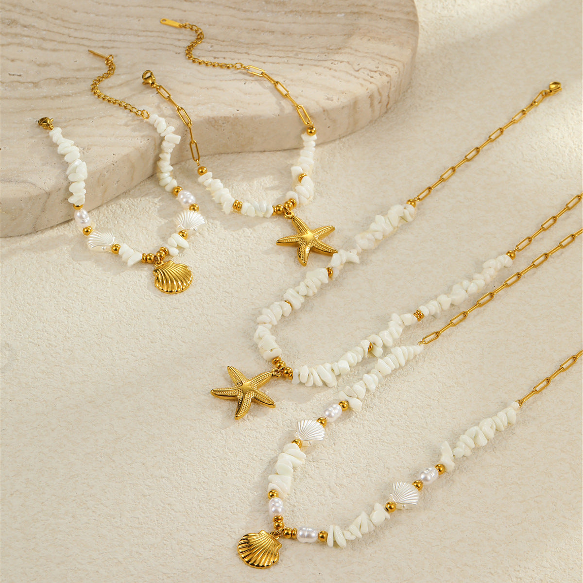 Gold Starfish Pendant Necklace