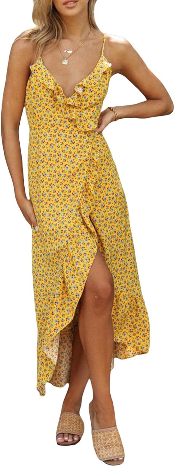 Sexy Floral Print Suspender Skirt Dress