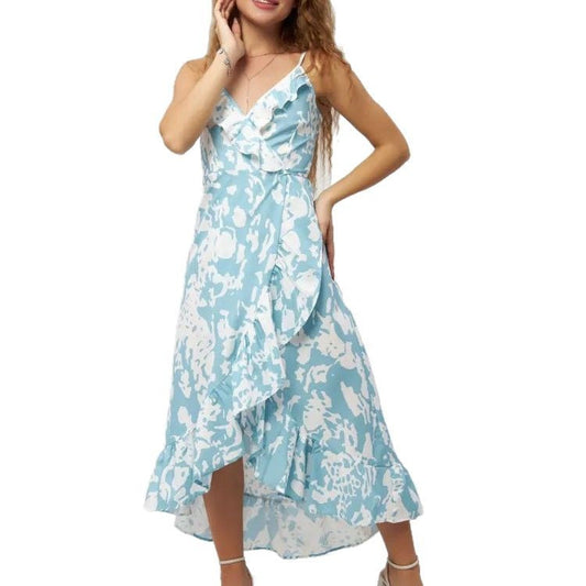 Sexy Floral Print Suspender Skirt Dress