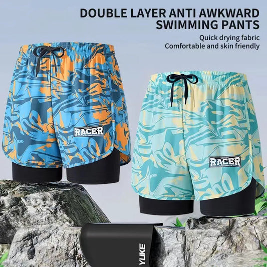 Men’s Double-Layer Swim Trunks