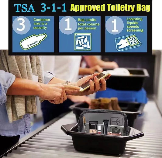 Clear PVC Travel Toiletry Bag – Zip Pouch for Cruise & Air Travel