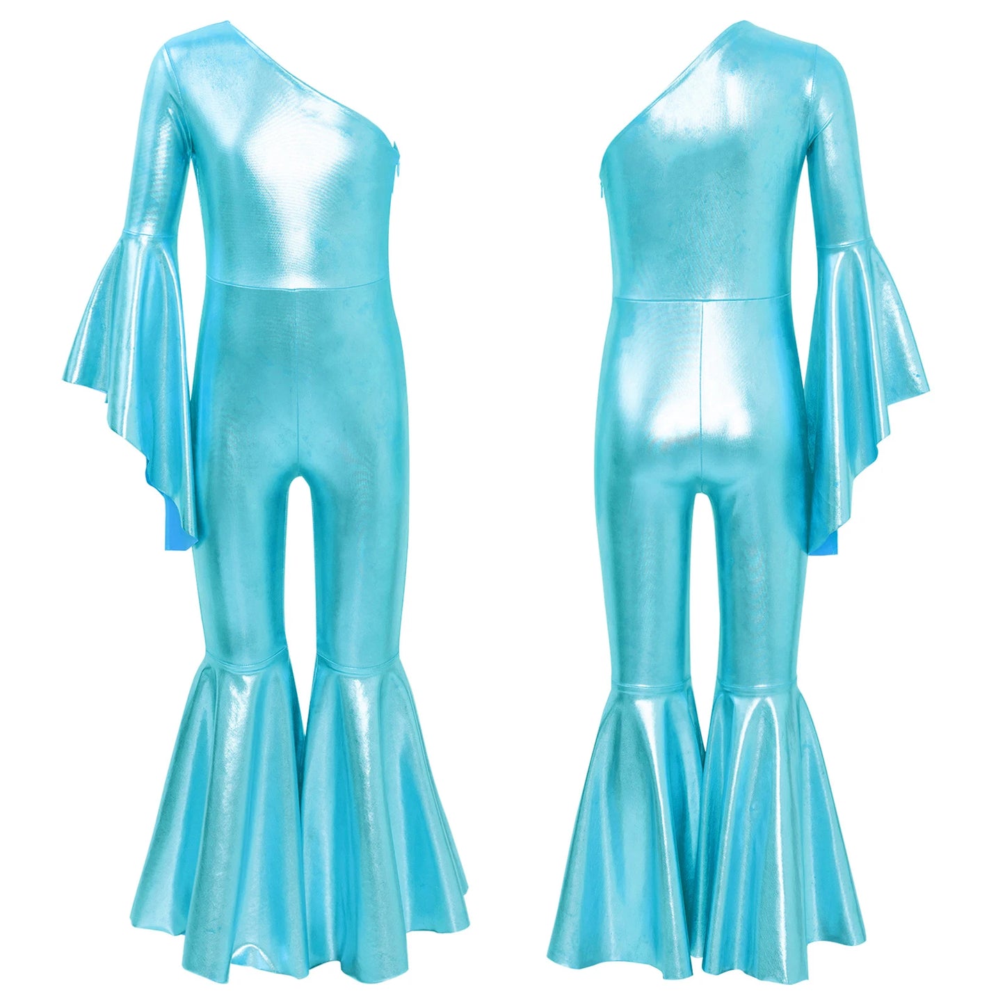 Girls’ Metallic Bell Bottom Jumpsuit – Retro Theme Night Costume