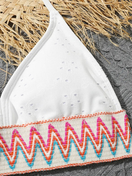 White 3-Piece Halter Girls’ Swim Set