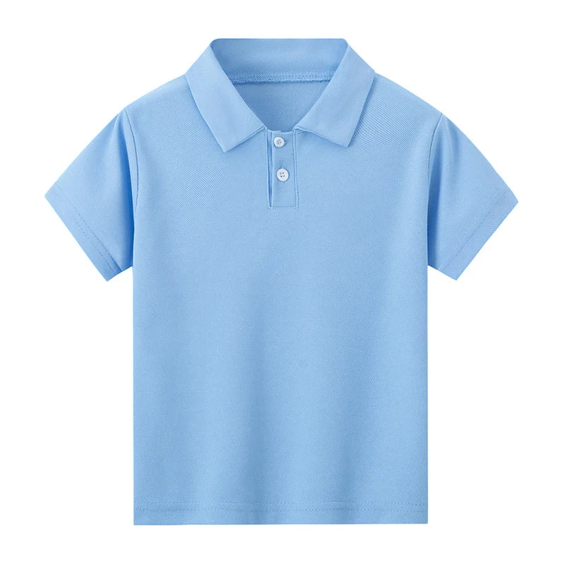 Kids’ Solid Color Short Sleeve Polo Shirt