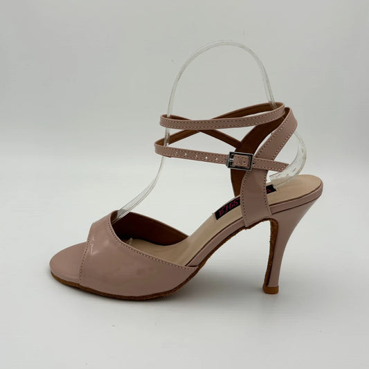 Women’s Satin Latin Dance Heels – Adjustable Strap, Suede Sole