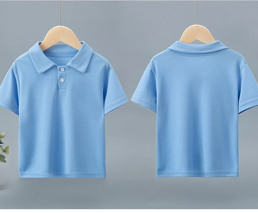 Kids’ Solid Color Short Sleeve Polo Shirt