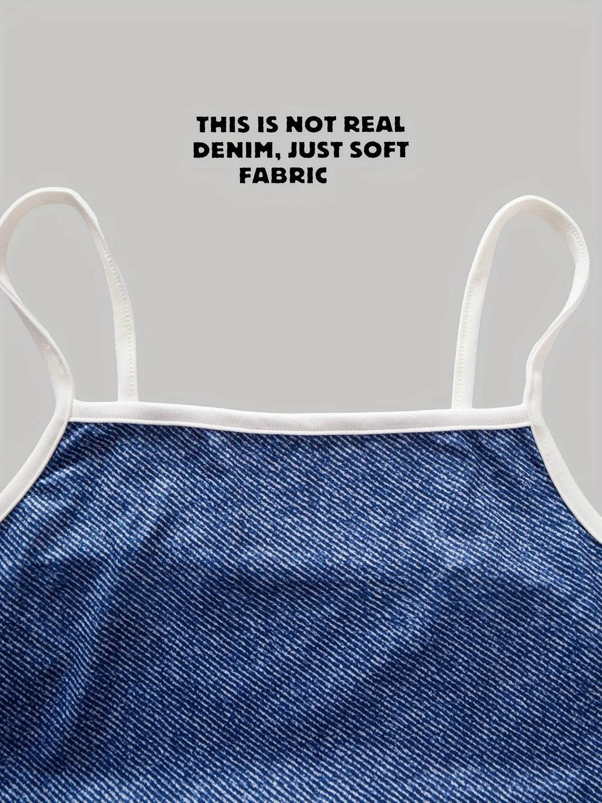 Girls' Denim-Look Ruffle Mini Dress