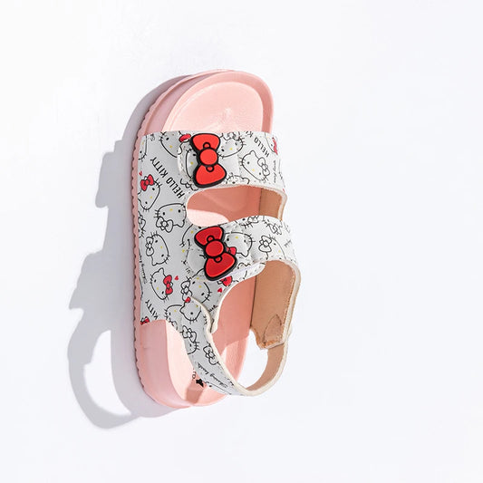Girls Sanrio HelloKitty Sandals Kids Girls Spring Summer Little Kids Princess  Bow Fashion Teenage Shoes