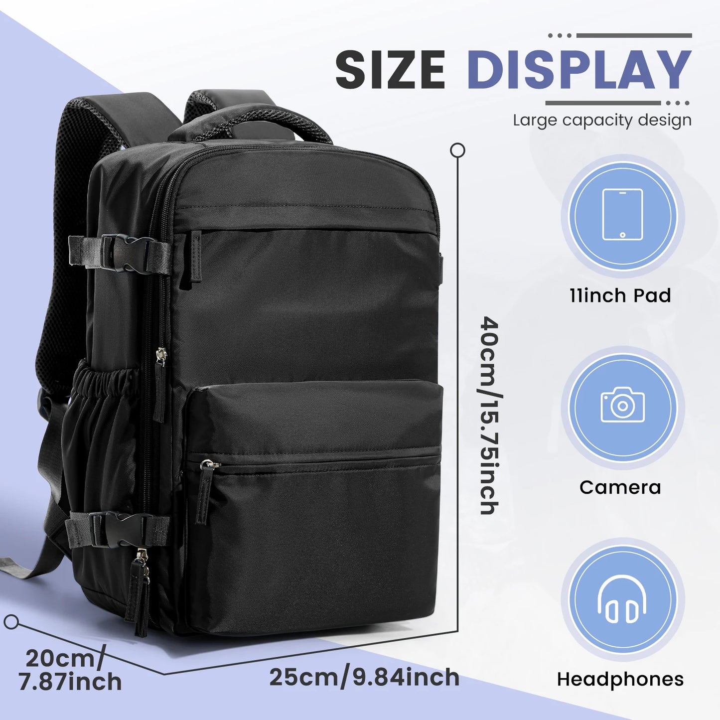 Vacuum Compression Travel Backpack – Expandable Carry-On, 20–35L