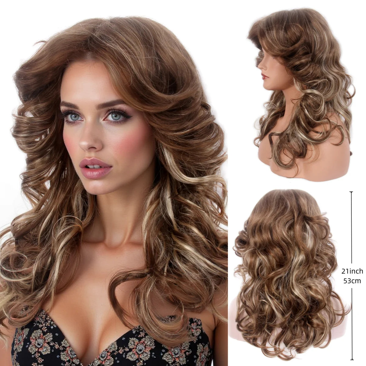 Women’s 70s Feathered Blonde Wig – Farrah Fawcett Style Disco Hair