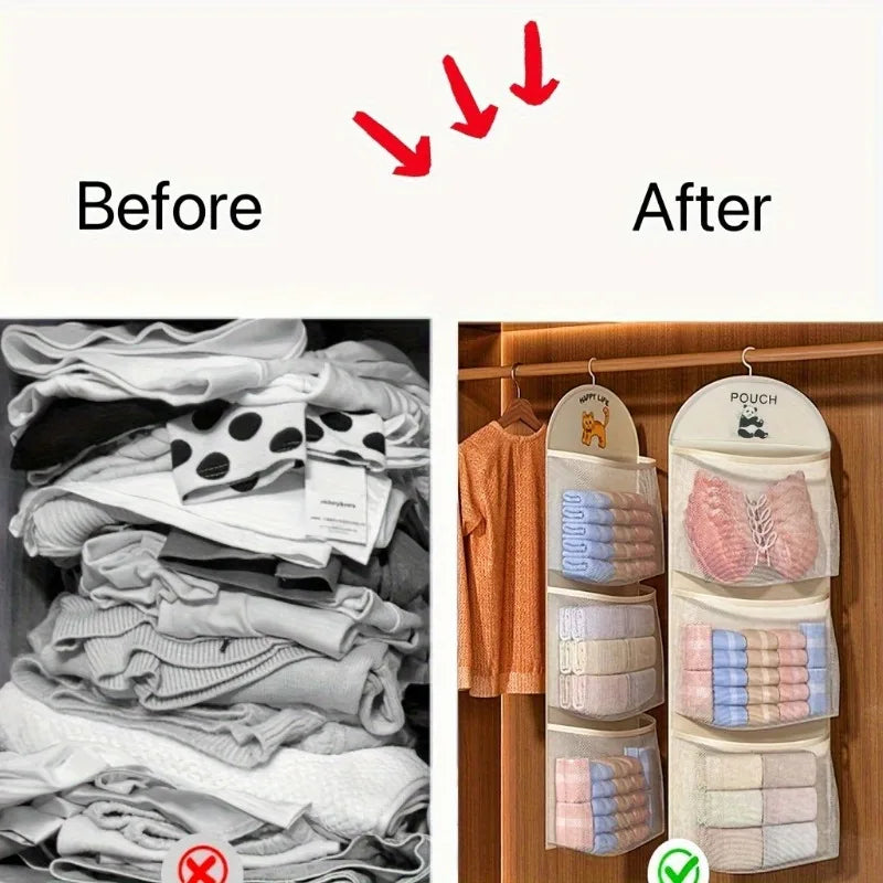 Three-Tier Hanging Mesh Travel Organizer – Space-Saving Storage